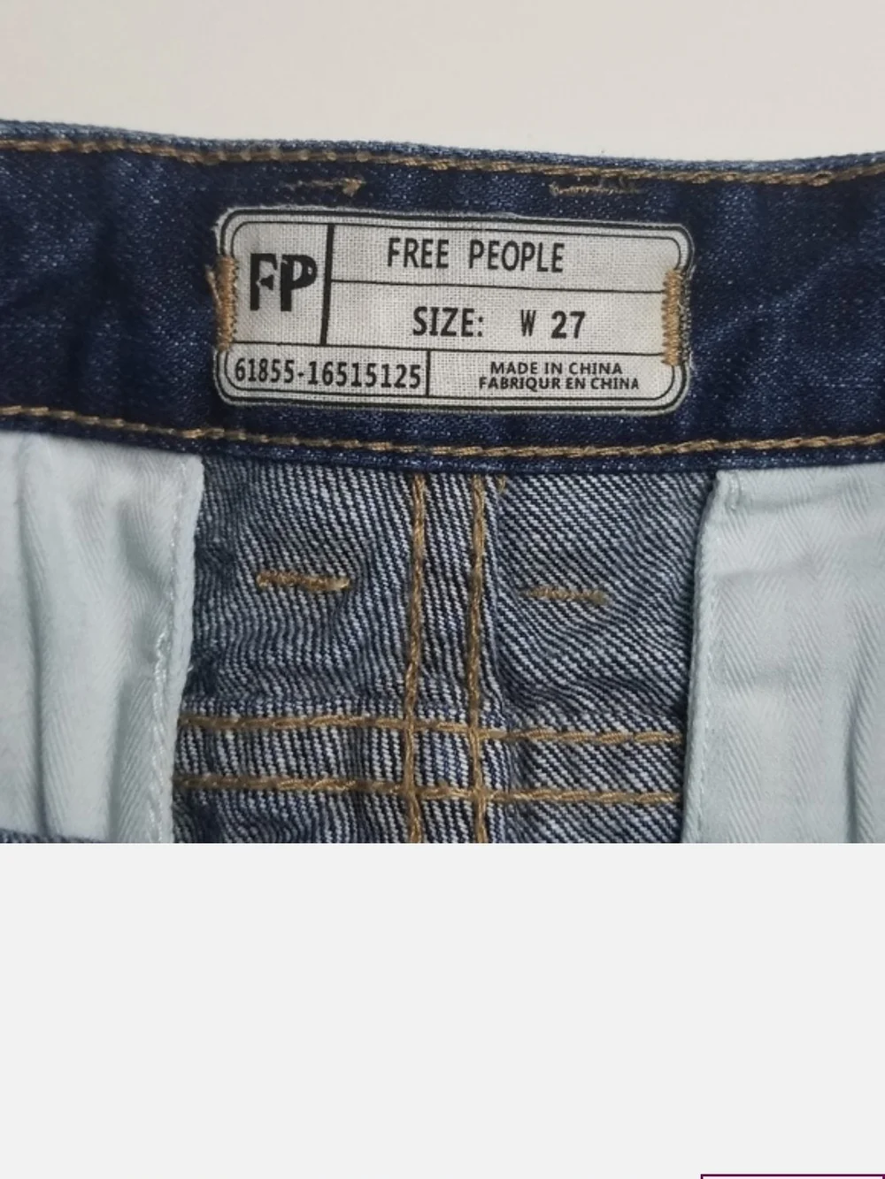 Free People Dark Denim Jeans with Contrast Stitching